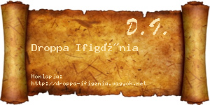 Droppa Ifigénia névjegykártya